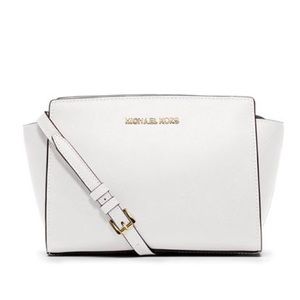 MICHAEL KORS WHITE SELMA MESSENGER MINI